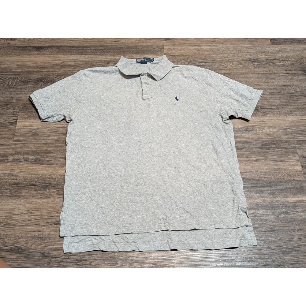 Polo Ralph Lauren Classic Fit Polo Shirt Mens L Heather‎ Gray Pony Logo Preppy